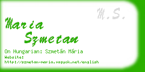 maria szmetan business card