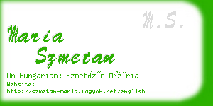 maria szmetan business card